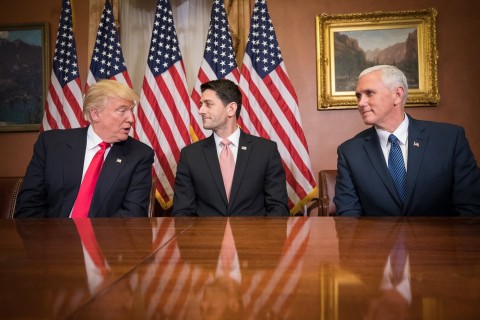 Trump, Ryan, and Pence meeting
