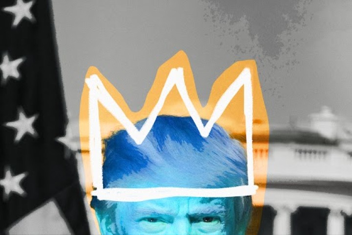 image of Trump with crown drawn on