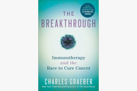 image of book about immunotherapy, scientists, and cancer research