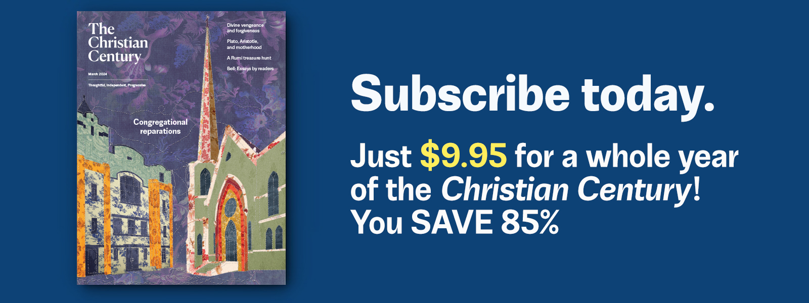 Image showing magazine cover and $9.95/year subscription offer