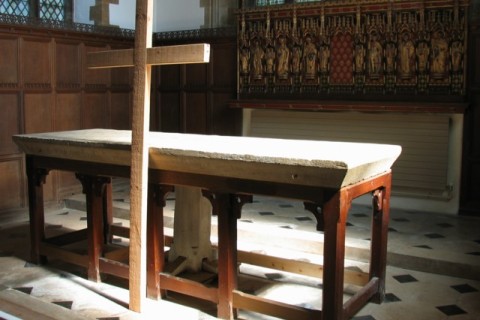 cross and bare altar