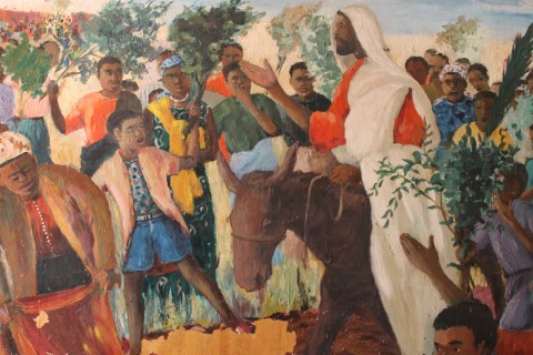 African painting of triumphal entry