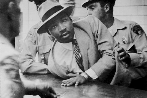 Martin Luther King being arrested