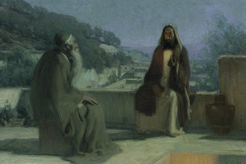 painting of Jesus and Nicodemus