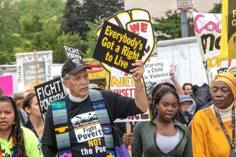 picture of organizers protesting with Poor People's Campaign