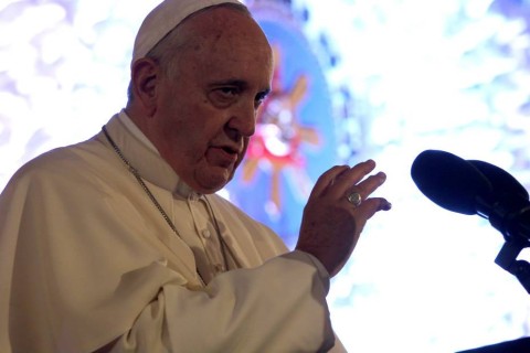 Pope Francis speaking