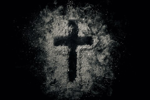 cross made of ashes