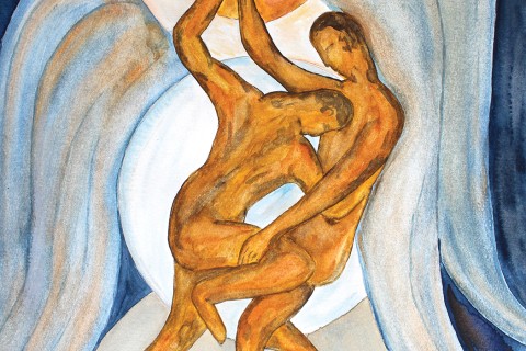 Jacob Wrestling with the Angel, by Margrit Prigge