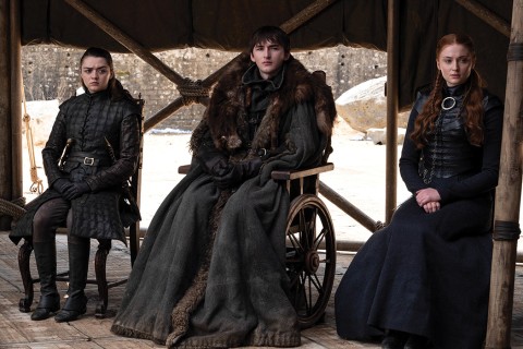Arya, Bran, and Sansa in Game of Thrones