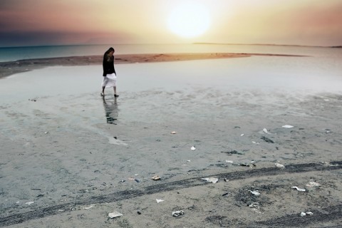 Person walking on beach