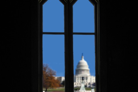 Church window and Capitol