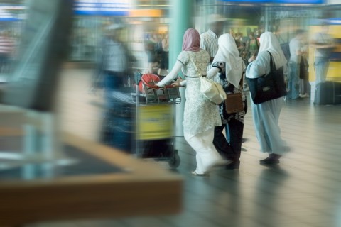 women at airport