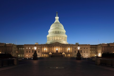 U.S. Capitol at dusk