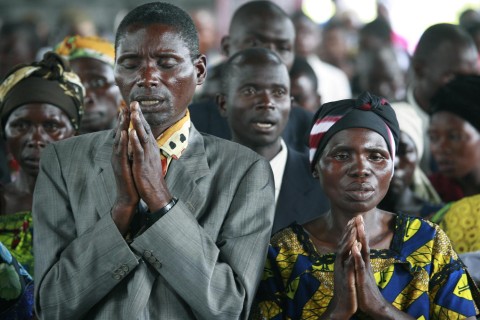 Congolese Christians praying