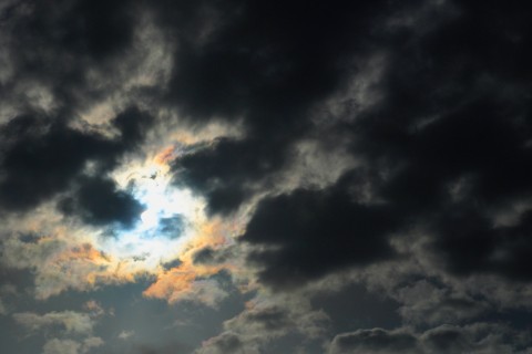 Dark clouds and sun