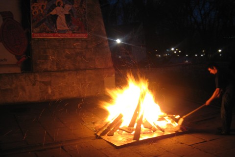Easter Vigil fire