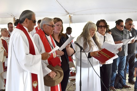 Sioux Episcopalians offering prayers of the people