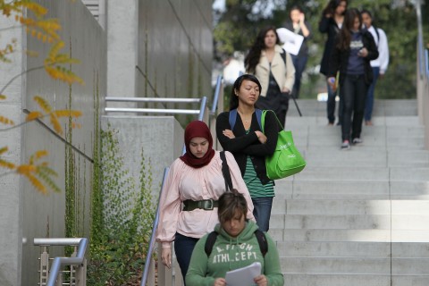 Muslim student on a campus