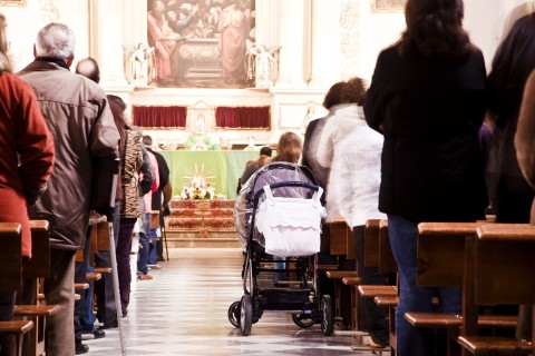 People standing worship