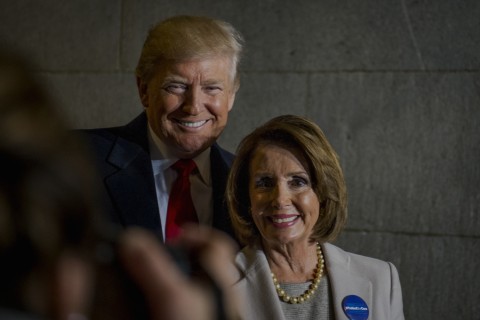 Trump & Pelosi posing for camera