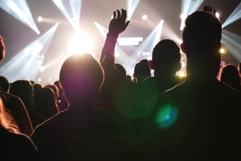 picture of charismatic worship in arena