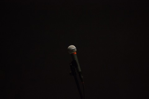 Microphone with black background