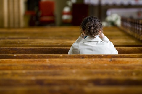 praying crying church