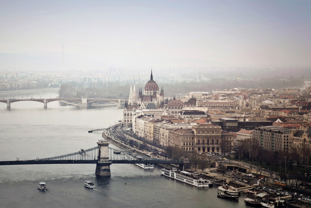 Central Budapest along the Danube River