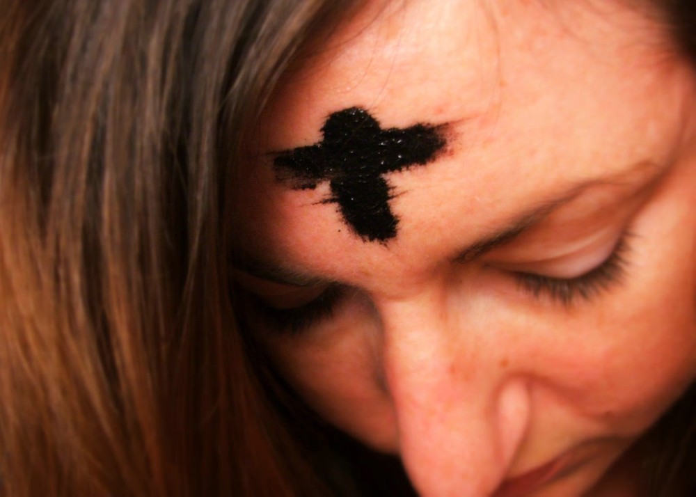 a cross made of ashes