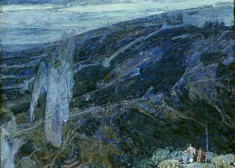 painting of angels & shepherds