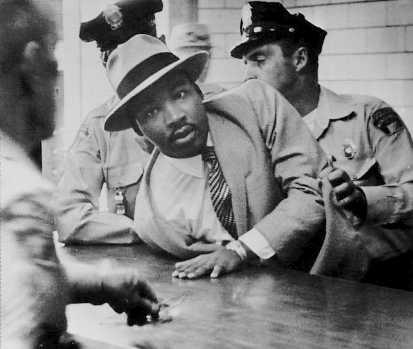 Martin Luther King being arrested