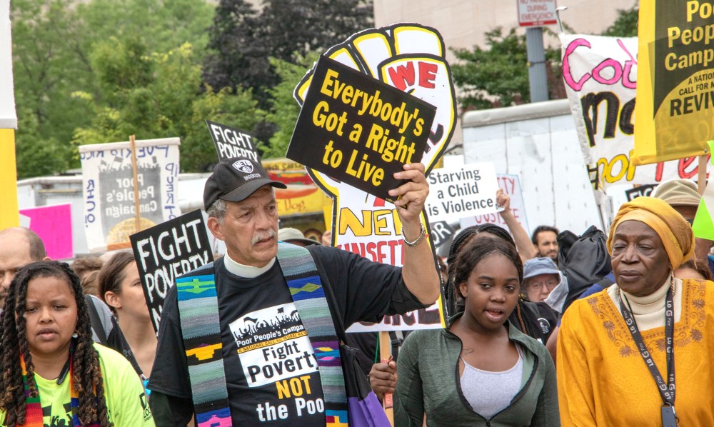 picture of organizers protesting with Poor People's Campaign