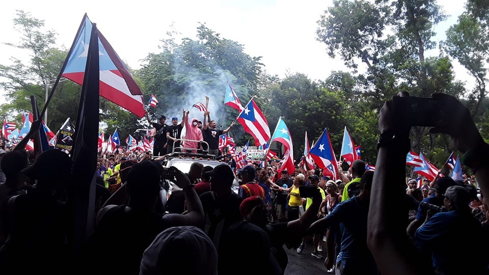 protesters in San Juan