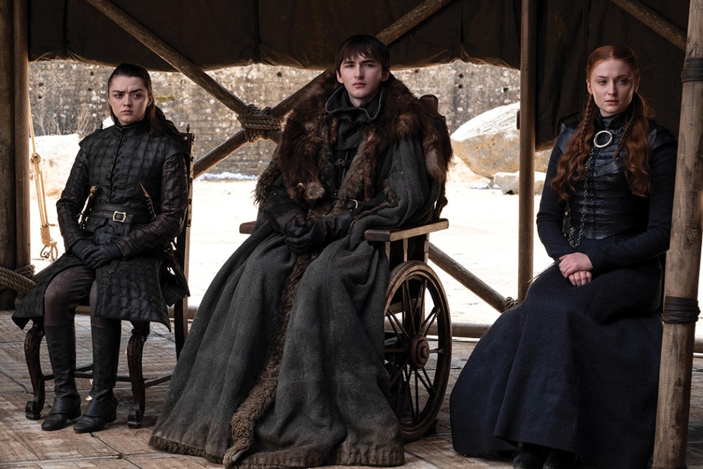 Arya, Bran, and Sansa in Game of Thrones