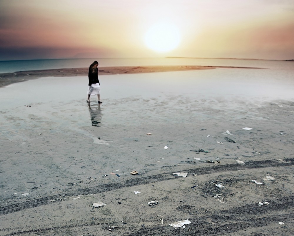 Person walking on beach