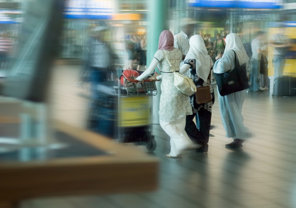 women at airport