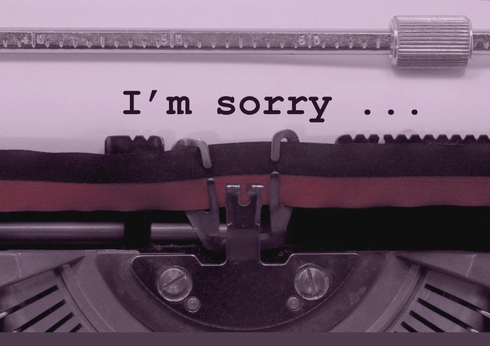 I'm sorry written apology