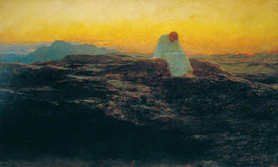 painting of Jesus in the wilderness