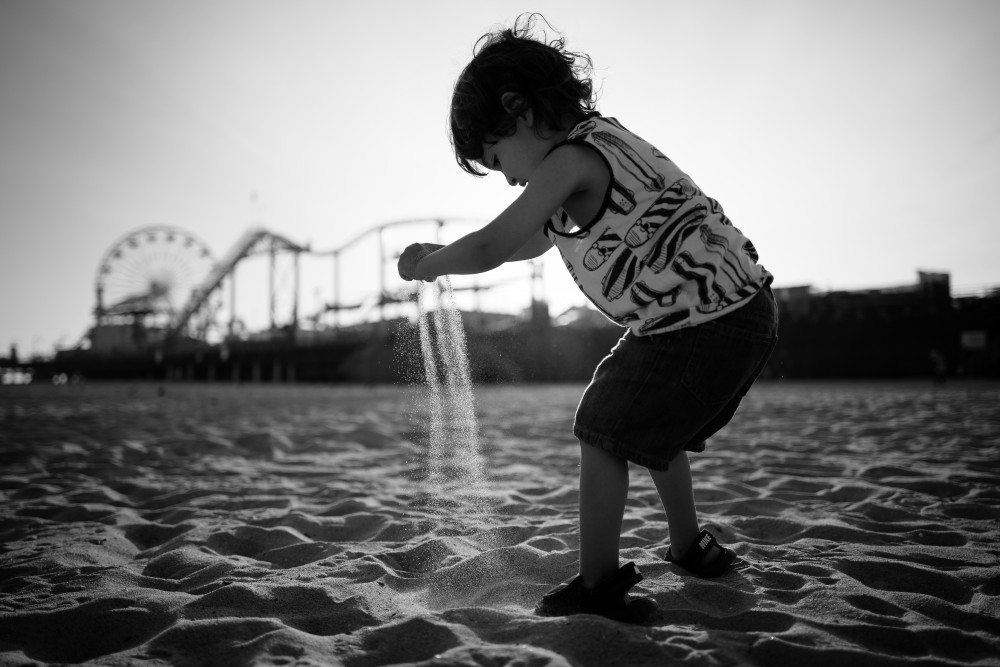 Child playing with sand