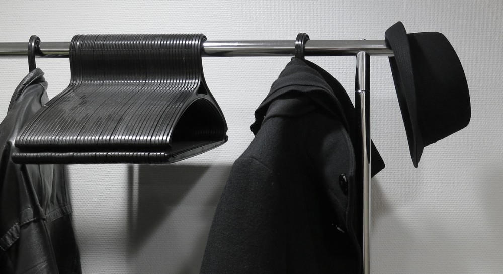 coats on rack 