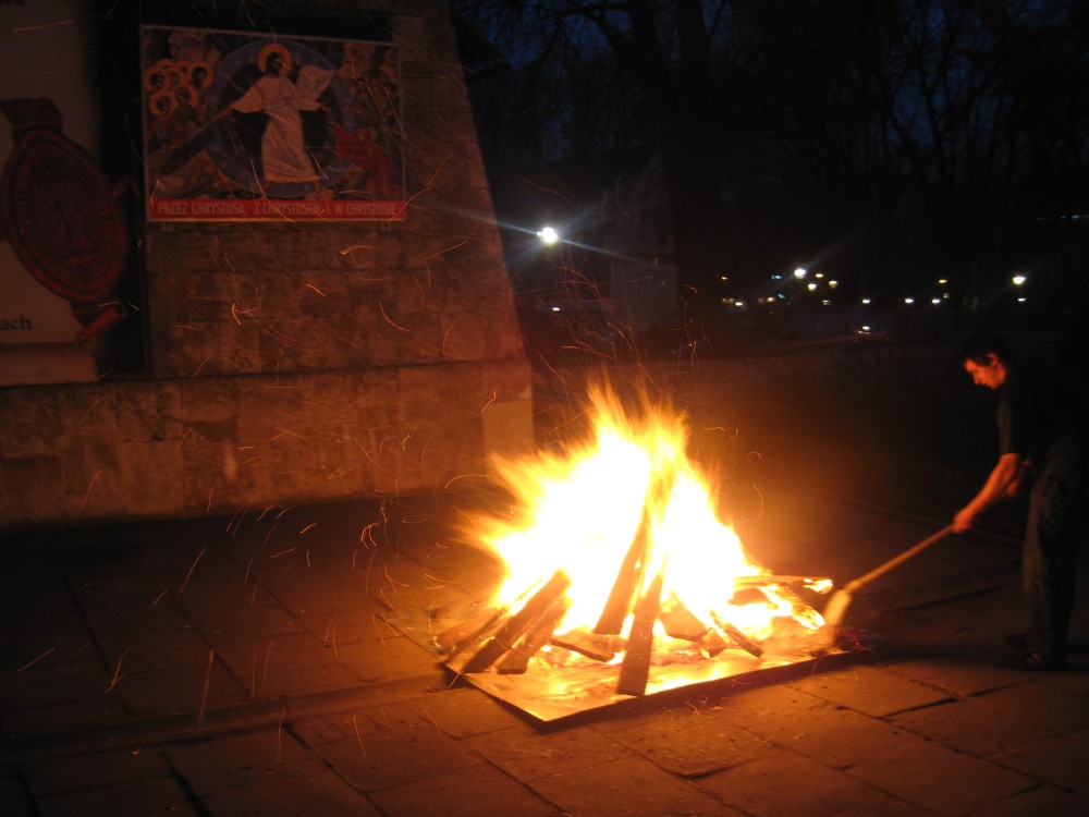Easter Vigil fire