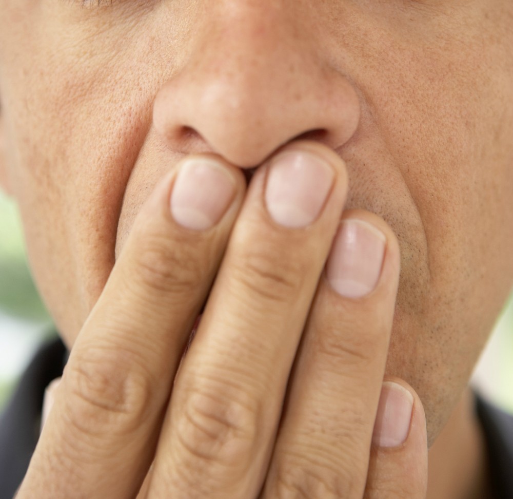 mouth covered 