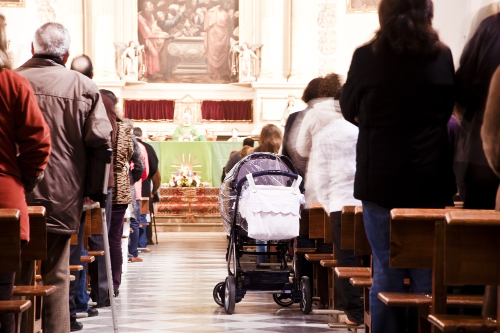 People standing worship