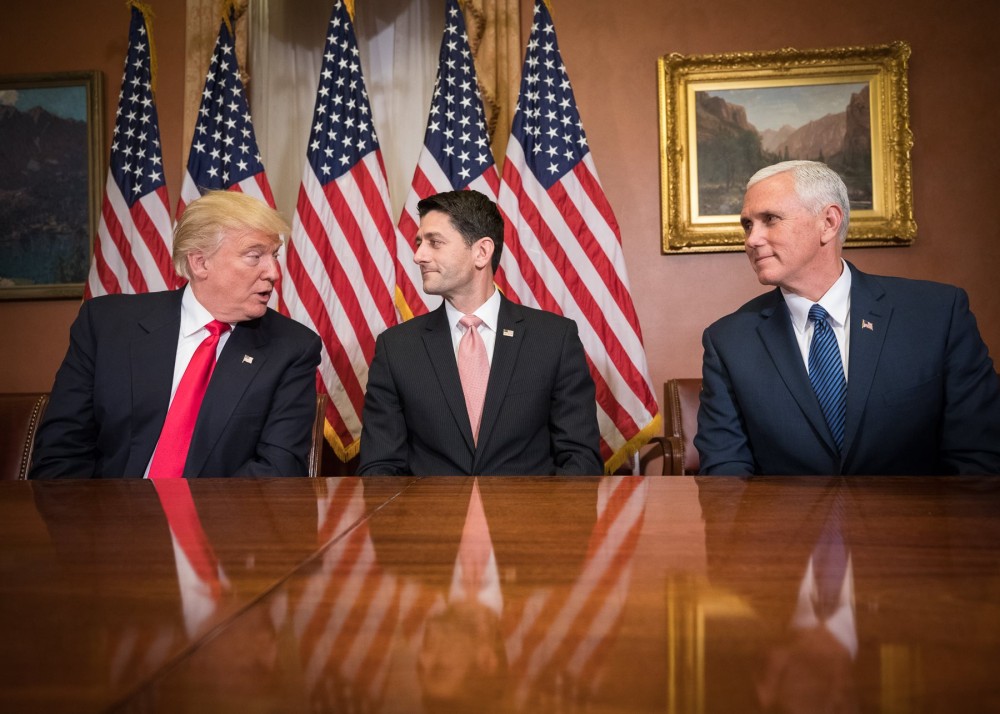 Trump, Ryan, and Pence meeting