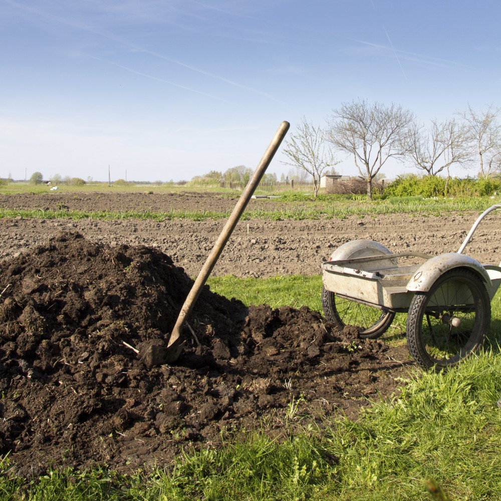 farm with compost