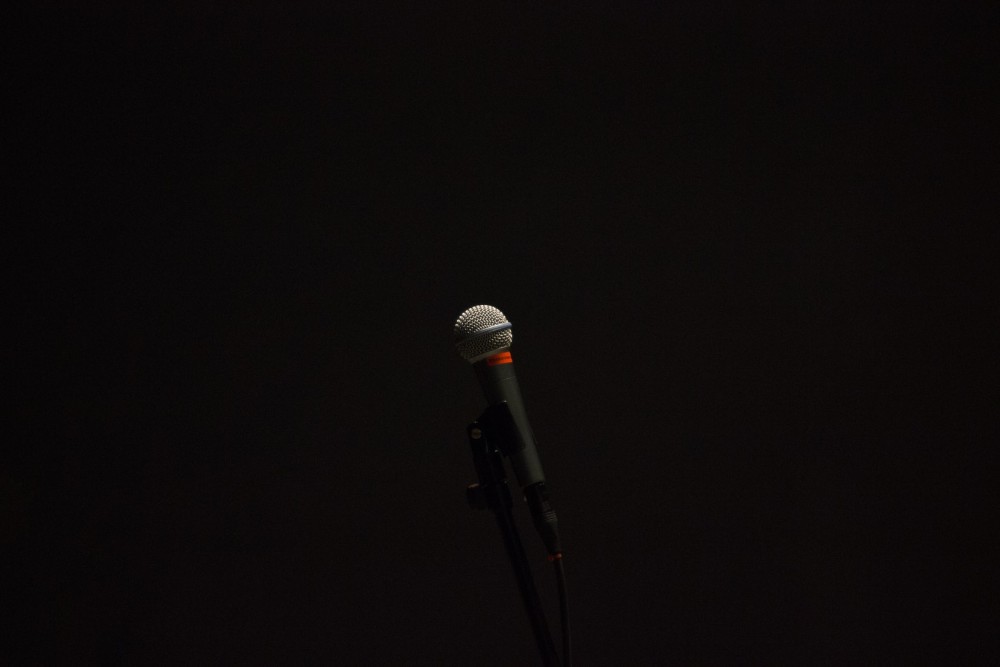 Microphone with black background