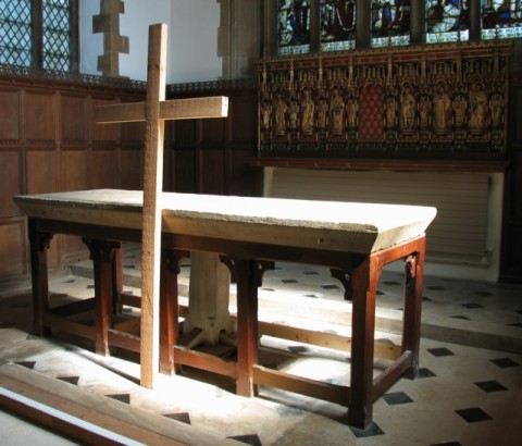 cross and bare altar