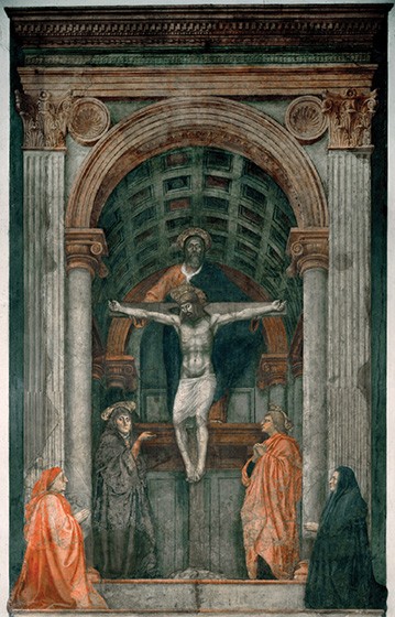 Masaccio. The Holy Trinity. Fresco, 1427. 21 x 10 ' (667 x 317 cm