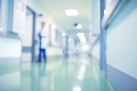 blurred look at a hospital corridor