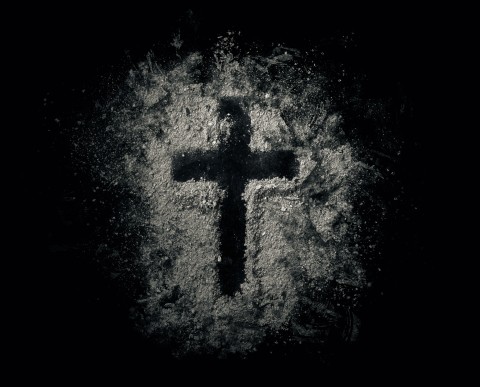 cross made of ashes